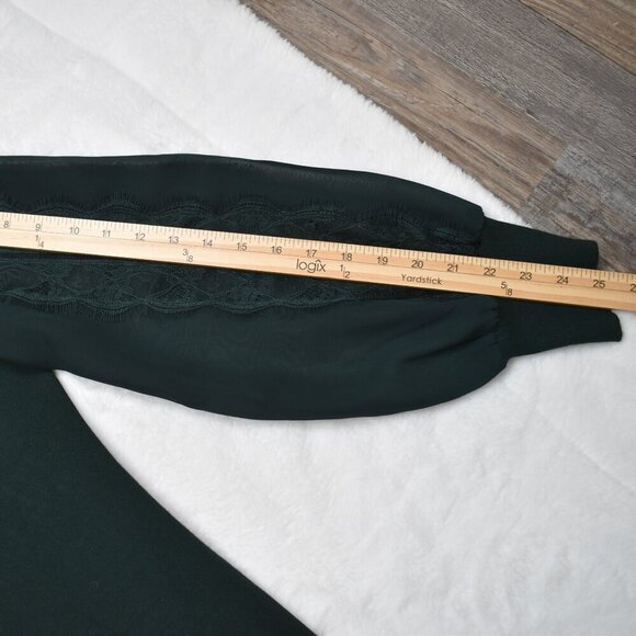 Adrianna Papell Mock Neck Sweater Sz XL Sheer Sleeves Lace Whimsigoth Victorian - Picture 15 of 16